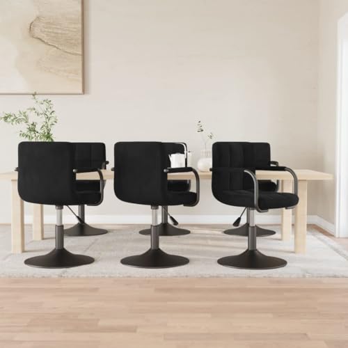 HANJIEFACAI Esszimmerstühle 6 STK. Drehbar Schwarz Samt Kitchen Chair Esszimmerstühle Schminkstuhl Essstühle für Restaurant Balkon Park Küche von HANJIEFACAI