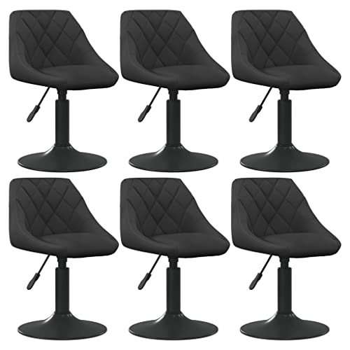 HANJIEFACAI Esszimmerstühle 6 STK. Drehbar Schwarz Samt Stuhl Küche Schminktisch Stuhl Essstühle Dining Chair für Küche Park Balkon Wohnzimmer von HANJIEFACAI