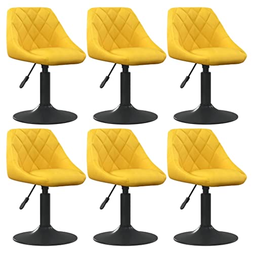 HANJIEFACAI Esszimmerstühle 6 STK. Drehbar Senfgelb Samt Stuhl Küche Schminktisch Stuhl Essstühle Dining Chair für Küche Park Balkon Wohnzimmer von HANJIEFACAI