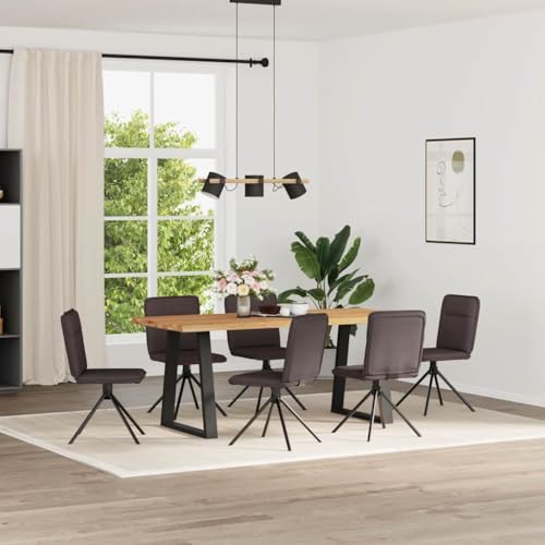 HANJIEFACAI Esszimmerstühle 6 STK. Dunkelbraun Stoff Esszimmersessel Esszimmerstühle Balkonstuhl Schminkstuhl für Balkon Garten Wohnzimmer Park von HANJIEFACAI