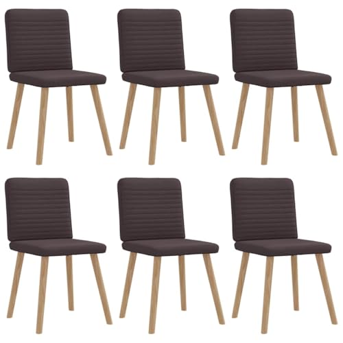 HANJIEFACAI Esszimmerstühle 6 STK. Dunkelbraun Stoff Esszimmersessel Esszimmerstühle Schminktisch Stuhl Essstühle für Balkon Park Wohnzimmer Küche von HANJIEFACAI