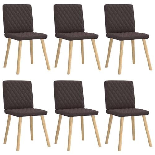 HANJIEFACAI Esszimmerstühle 6 STK. Dunkelbraun Stoff Küchenstühle Modern Schminktisch Stuhl Balkonstuhl Dining Chair für Garten Park Restaurant Balkon von HANJIEFACAI