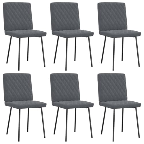 HANJIEFACAI Esszimmerstühle 6 STK. Dunkelgrau Samt Wohnzimmer Stühle Esszimmerstühle Schminktisch Stuhl Outdoor Chair für Küche Balkon Restaurant Garten von HANJIEFACAI
