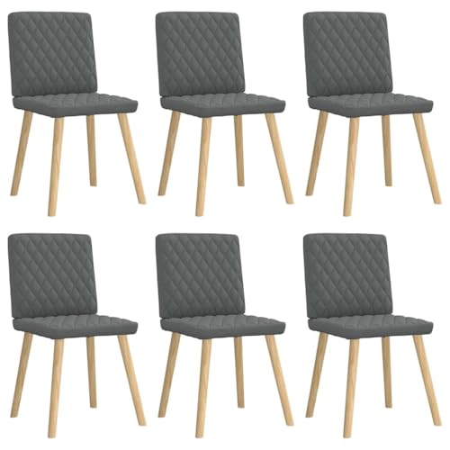 HANJIEFACAI Esszimmerstühle 6 STK. Dunkelgrau Stoff Küchenstühle Modern Schminktisch Stuhl Balkonstuhl Dining Chair für Garten Park Restaurant Balkon von HANJIEFACAI