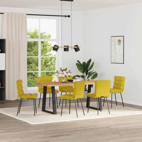 HANJIEFACAI Esszimmerstühle 6 STK. Gelb Samt Besucherstuhl Esszimmerstühle Esstisch Stühle Stuhl Für Schminktisch für Küche Restaurant Balkon Park von HANJIEFACAI