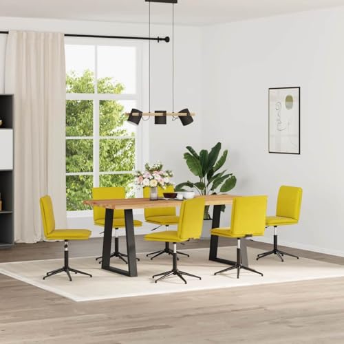 HANJIEFACAI Esszimmerstühle 6 STK. Gelb Samt Stuhl Wohnzimmer Gartenstühle Balkonstuhl Dining Chair für Garten Küche Wohnzimmer Park HANJIEFACAI Esszimmerstühle 6 STK. Gelb Samt Stuhl Wohnzimmer Gartenstühle Balkonstuhl Dining Chair für Garten Küche Wohnzimmer Park von HANJIEFACAI
