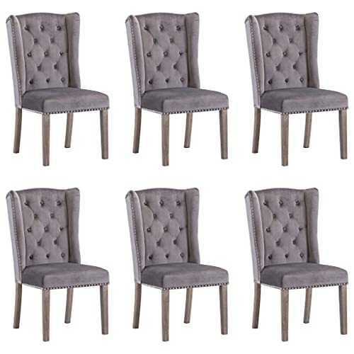 HANJIEFACAI Esszimmerstühle 6 STK. Grau Samt Wohnzimmer Stühle Esszimmerstühle Schminktisch Stuhl Outdoor Chair für Wohnzimmer Park Restaurant Küche von HANJIEFACAI
