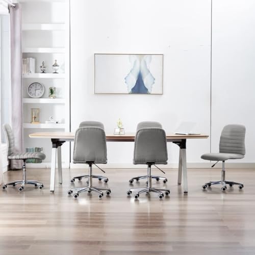 HANJIEFACAI Esszimmerstühle 6 STK. Hellgrau Stoff Kitchen Chair Esszimmerstühle Balkonstuhl Dining Chair für Küche Restaurant Garten Balkon von HANJIEFACAI