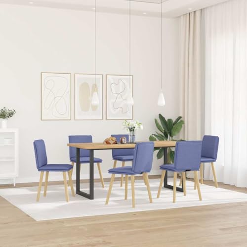 HANJIEFACAI Esszimmerstühle 6 STK. Jeansblau Stoff Kitchen Chair Schminktisch Stuhl Balkonstuhl Stuhl Schminktisch für Garten Park Küche Restaurant von HANJIEFACAI