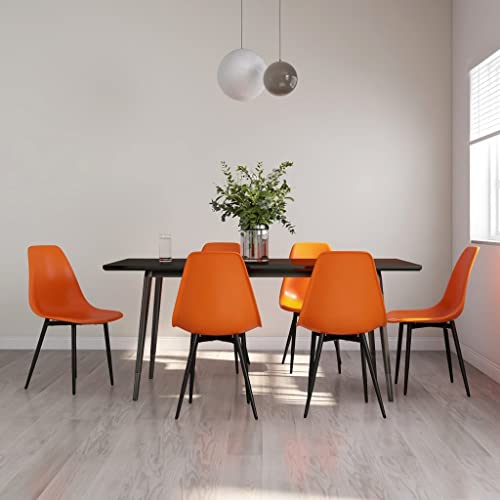 HANJIEFACAI Esszimmerstühle 6 STK. Orange PP Stuhl Wohnzimmer Gartenstühle Schminktisch Stuhl Lounge Sessel für Balkon Garten Küche Park HANJIEFACAI Esszimmerstühle 6 STK. Orange PP Stuhl Wohnzimmer Gartenstühle Schminktisch Stuhl Lounge Sessel für Balkon Garten Küche Park von HANJIEFACAI