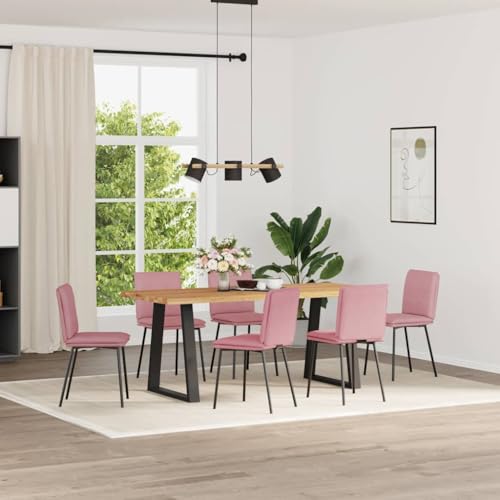 HANJIEFACAI Esszimmerstühle 6 STK. Rosa Samt Küchenstühle Modern Esszimmerstühle Schminktisch Stuhl Stuhl Für Schminktisch für Garten Restaurant Balkon Wohnzimmer von HANJIEFACAI