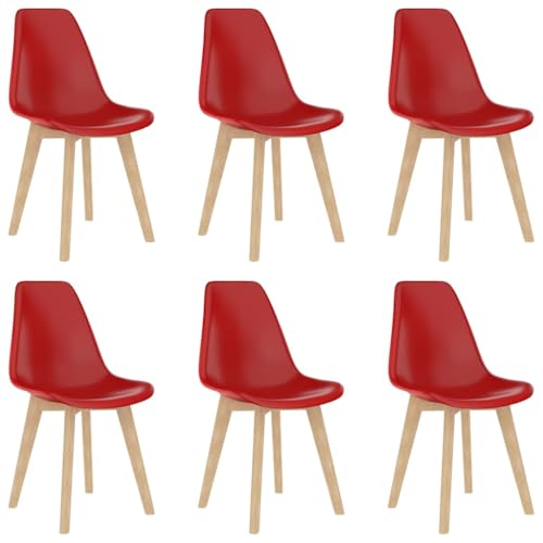 HANJIEFACAI Esszimmerstühle 6 STK. Rot Kunststoff Stuhl Wohnzimmer Gartenstühle Balkonstuhl Dining Chair für Küche Restaurant Balkon Wohnzimmer HANJIEFACAI Esszimmerstühle 6 STK. Rot Kunststoff Stuhl Wohnzimmer Gartenstühle Balkonstuhl Dining Chair für Küche Restaurant Balkon Wohnzimmer von HANJIEFACAI