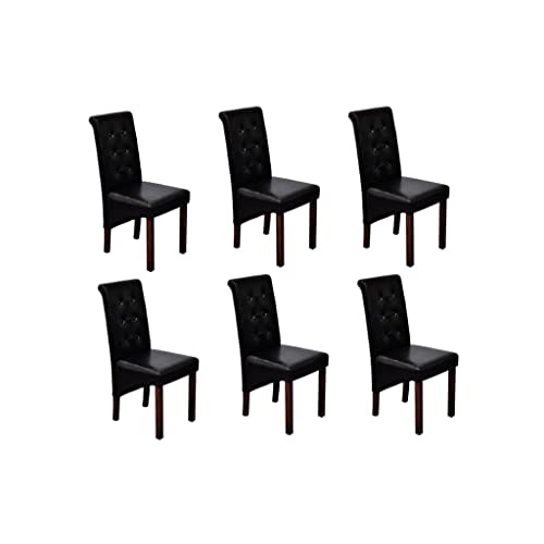 HANJIEFACAI Esszimmerstühle 6 STK. Schwarz Kunstleder Küchenstühle Modern Esszimmerstühle Schminkstuhl Stuhl Schminktisch für Küche Garten Park Balkon von HANJIEFACAI