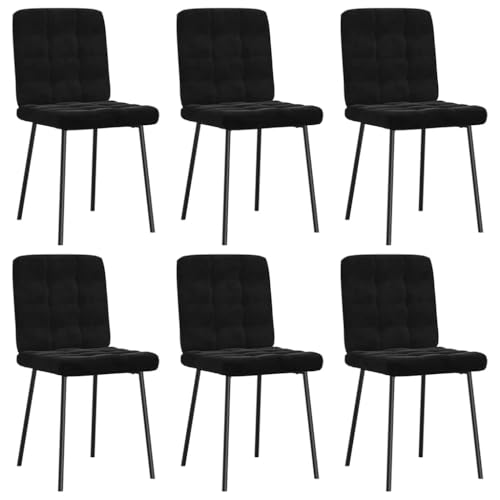 HANJIEFACAI Esszimmerstühle 6 STK. Schwarz Samt Besucherstuhl Esstisch Stühle Schminkstuhl Essstühle für Küche Garten Wohnzimmer Park HANJIEFACAI Esszimmerstühle 6 STK. Schwarz Samt Besucherstuhl Esstisch Stühle Schminkstuhl Essstühle für Küche Garten Wohnzimmer Park von HANJIEFACAI
