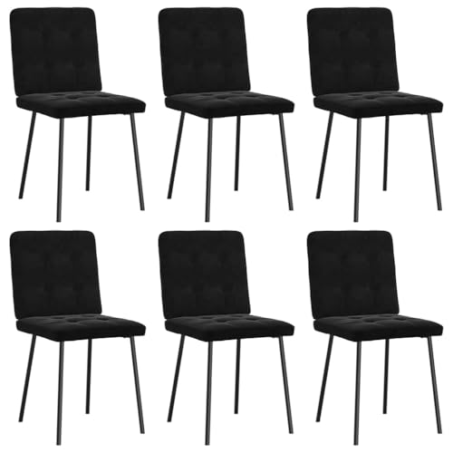 HANJIEFACAI Esszimmerstühle 6 STK. Schwarz Samt Stuhl Wohnzimmer Gartenstühle Schminktisch Stuhl Lounge Sessel für Restaurant Park Küche Balkon HANJIEFACAI Esszimmerstühle 6 STK. Schwarz Samt Stuhl Wohnzimmer Gartenstühle Schminktisch Stuhl Lounge Sessel für Restaurant Park Küche Balkon von HANJIEFACAI
