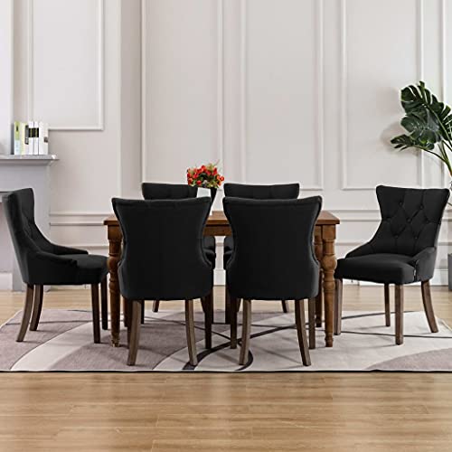 HANJIEFACAI Esszimmerstühle 6 STK. Schwarz Stoff Wohnzimmer Stühle Gartenstühle Esszimmerstühle Besucherstuhl für Küche Wohnzimmer Restaurant Garten HANJIEFACAI Esszimmerstühle 6 STK. Schwarz Stoff Wohnzimmer Stühle Gartenstühle Esszimmerstühle Besucherstuhl für Küche Wohnzimmer Restaurant Garten von HANJIEFACAI