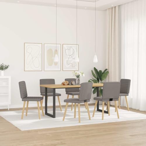 HANJIEFACAI Esszimmerstühle 6 STK. Taupe Stoff Living Room Chairs Gartenstühle Schminktisch Stuhl Dining Chair für Park Küche Wohnzimmer Restaurant von HANJIEFACAI
