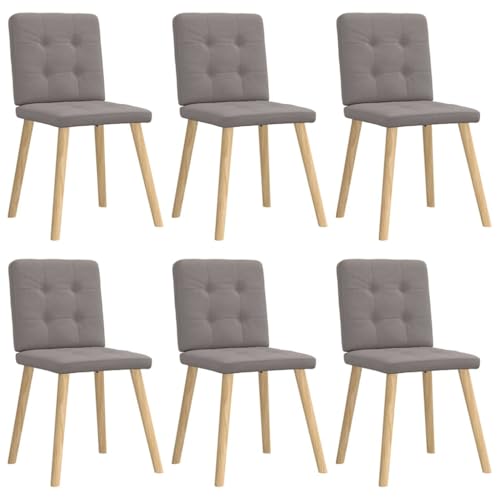 HANJIEFACAI Esszimmerstühle 6 STK. Taupe Stoff Stuhl Küche Gartenstühle Stuhl Schminktisch Lounge Sessel für Park Restaurant Balkon Wohnzimmer von HANJIEFACAI