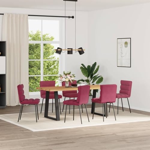 HANJIEFACAI Esszimmerstühle 6 STK. Weinrot Samt Besucherstuhl Esszimmerstühle Esstisch Stühle Stuhl Für Schminktisch für Küche Restaurant Balkon Park von HANJIEFACAI