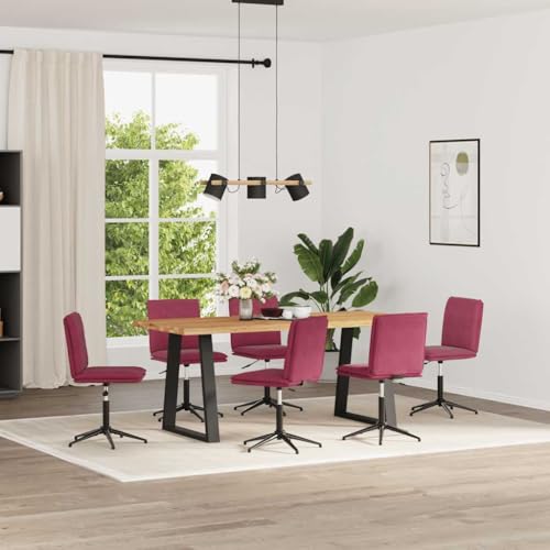 HANJIEFACAI Esszimmerstühle 6 STK. Weinrot Samt Stuhl Wohnzimmer Gartenstühle Balkonstuhl Dining Chair für Garten Küche Wohnzimmer Park von HANJIEFACAI