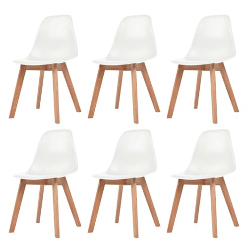 HANJIEFACAI Esszimmerstühle 6 STK. Weiß Kunststoff Stuhl Wohnzimmer Gartenstühle Balkonstuhl Dining Chair für Küche Restaurant Balkon Wohnzimmer HANJIEFACAI Esszimmerstühle 6 STK. Weiß Kunststoff Stuhl Wohnzimmer Gartenstühle Balkonstuhl Dining Chair für Küche Restaurant Balkon Wohnzimmer von HANJIEFACAI