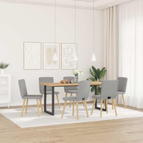 HANJIEFACAI Esszimmerstühle 6 STK. Wolkengrau Stoff Kitchen Chair Esszimmerstühle Schminktisch Stuhl Lounge Sessel für Balkon Küche Garten Park von HANJIEFACAI