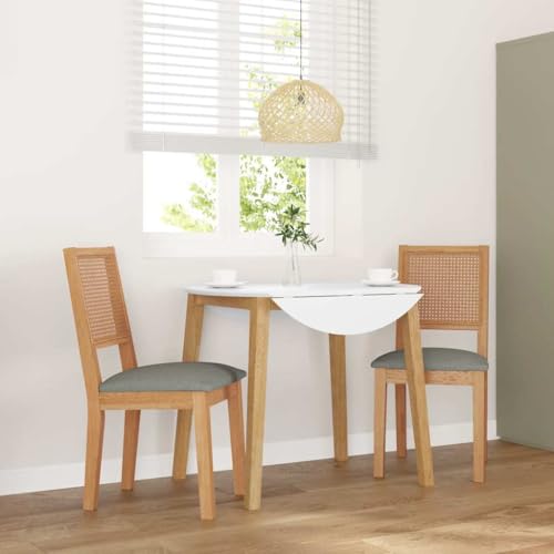 HANJIEFACAI Esszimmerstühle mit Kissen 2 STK. Massivholz Gummibaum Wohnzimmer Stühle Esszimmerstühle Balkonstuhl Stuhl Für Schminktisch für Garten Küche Wohnzimmer Balkon von HANJIEFACAI