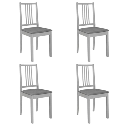 HANJIEFACAI Esszimmerstühle mit Polstern 4 STK. Grau Massivholz Wartezimmer Stühle Gartenstühle Balkonstuhl Schminkstuhl für Balkon Park Wohnzimmer Garten HANJIEFACAI Esszimmerstühle mit Polstern 4 STK. Grau Massivholz Wartezimmer Stühle Gartenstühle Balkonstuhl Schminkstuhl für Balkon Park Wohnzimmer Garten von HANJIEFACAI