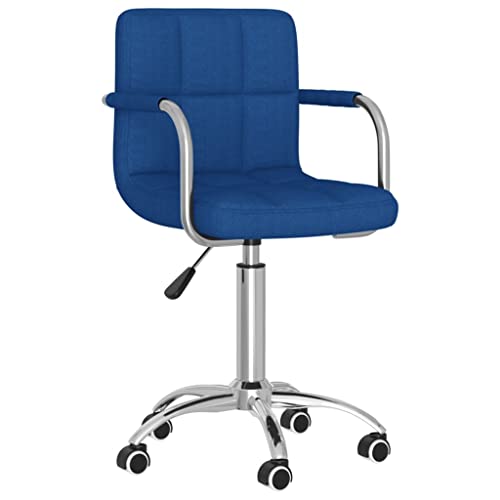 HANJIEFACAI Esszimmerstuhl Drehbar Blau Stoff Küchenstühle Modern Esszimmerstühle Schminkstuhl Stuhl Schminktisch für Restaurant Garten Küche Park von HANJIEFACAI