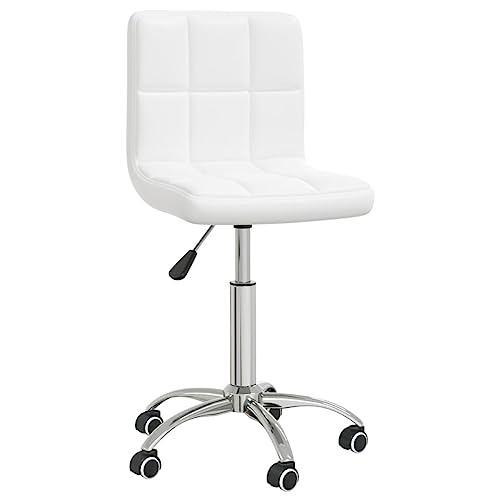 HANJIEFACAI Esszimmerstuhl Drehbar Weiß Kunstleder Outdoor Chair Esstisch Stühle Schminkstuhl Dining Chair für Küche Balkon Garten Park von HANJIEFACAI