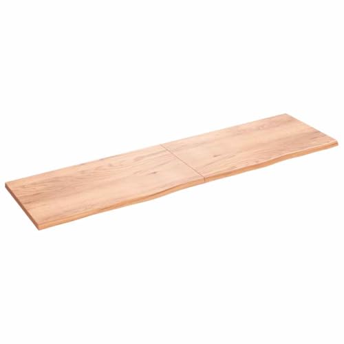 HANJIEFACAI Foldable Wall Shelf Rustic Style Solid Oak Wood Floating Shelf 220x60cm Storage Solution for Bathroom Kitchen Office with Natural Edge Brown von HANJIEFACAI