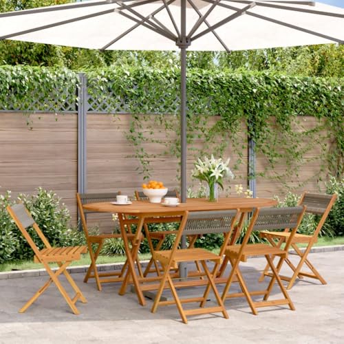 HANJIEFACAI Gartenstühle 6 STK. Klappbar Grau Massivholz Akazie Biergartenstühle Essstühle Balkon Stühle Outdoor Stuhl für Park Hof Balkon Schlafraum HANJIEFACAI Gartenstühle 6 STK. Klappbar Grau Massivholz Akazie Biergartenstühle Essstühle Balkon Stühle Outdoor Stuhl für Park Hof Balkon Schlafraum von HANJIEFACAI
