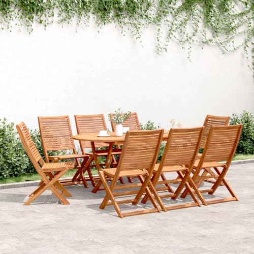 HANJIEFACAI Gartenstühle 8 STK. Klappbar 51x66x95 cm Massivholz Akazie Stühle Balkon Balkonstuhl Essstühle Stühle für Park Schlafraum Balkon Hof von HANJIEFACAI