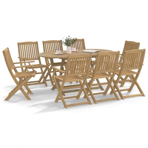 HANJIEFACAI Gartenstühle 8 STK. Klappbar 54,5x58x90 cm Massivholz Akazie Gartenstuhl Modern Gartenstuhl Balkonstuhl Balcony Chair für Schlafraum Hof Camping Balkon von HANJIEFACAI