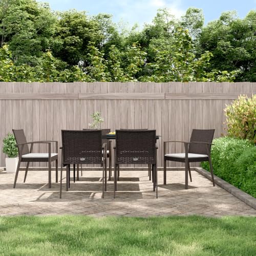 HANJIEFACAI Gartenstühle mit Kissen 6 STK. Braun 56,5x57x83 cm Poly Rattan Biergartenstühle Gartenstuhl Outdoor Stuhl Garden Chair für Camping Balkon Park Hof HANJIEFACAI Gartenstühle mit Kissen 6 STK. Braun 56,5x57x83 cm Poly Rattan Biergartenstühle Gartenstuhl Outdoor Stuhl Garden Chair für Camping Balkon Park Hof von HANJIEFACAI