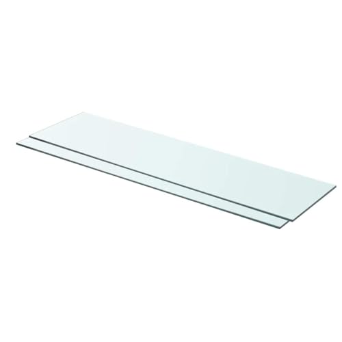 HANJIEFACAI Glas Regalböden 2 Stück Transparent 80x20 cm Harte Glasplatte für Wandregal Dekoration Wohnzimmer Büro 15 kg Tragkraft Modernes Design von HANJIEFACAI