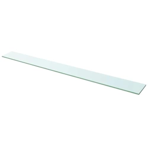 HANJIEFACAI Glass Shelf Board Transparent 110x12 cm 8mm Tempered Glass for Slatwall Display, Modern Decor for Home and Store, Holds 15kg, Easy Clean Durable Panel von HANJIEFACAI