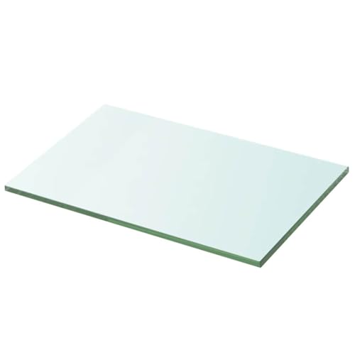 HANJIEFACAI Glass Shelf Board Transparent 30x20 cm 8mm Tempered Glass for Slatwall Display, Modern Decor for Home and Store, Holds 15kg, Easy to Clean von HANJIEFACAI