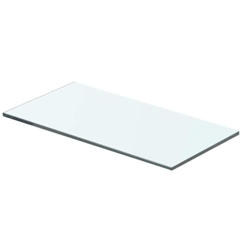 HANJIEFACAI Glass Shelf Board Transparent 40x15 cm Tempered Glass Panel for Slatwall Display, 15kg Load Capacity, Modern Home Decor and Retail Store Fixture von HANJIEFACAI