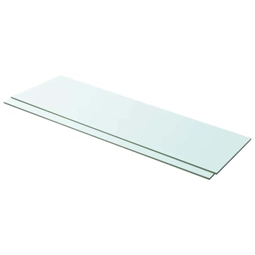 HANJIEFACAI Glass Shelves 2 Pack 100x30 cm Transparent Tempered Glass Shelving Boards for Wall Display Modern Home Decor with 15kg Load Capacity von HANJIEFACAI
