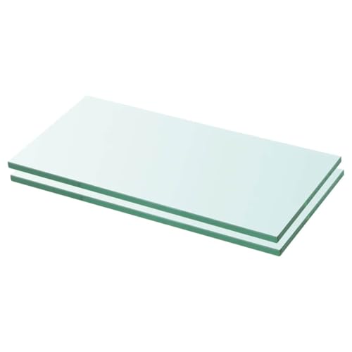 HANJIEFACAI Glass Shelves 2 Pack 20x30 cm Transparent Tempered Glass for Wall Decor, Modern Display Shelves with 15kg Load Capacity for Home and Shop Use von HANJIEFACAI