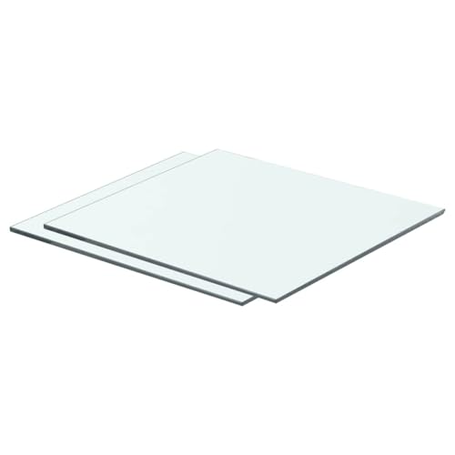 HANJIEFACAI Glass Shelves 2 Pack 40x30 cm Transparent Tempered Glass Shelving Boards for Wall Display with 15kg Load Capacity Modern Home Decor Store Fixtures von HANJIEFACAI