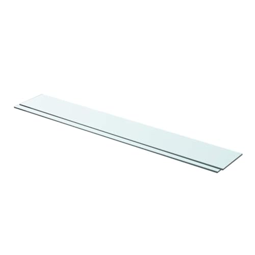 HANJIEFACAI Glass Shelves 2 Pack Transparent 90x12 cm Tempered Glass Shelving Boards for Wall Display Modern Home Decor Retail Store with 15kg Load Capacity von HANJIEFACAI