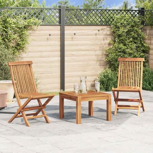 HANJIEFACAI Klappbare Gartenstühle 2 STK. Massivholz Teak Terrassenstuhl Gartenstuhl Balkonstuhl Outdoor Stuhl für Balkon Hof Camping Schlafraum von HANJIEFACAI