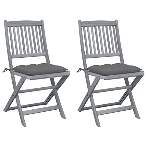 HANJIEFACAI Klappbare Gartenstühle 2 STK. mit Kissen Massivholz Akazie Biergartenstühle Gartenstuhl Outdoor Stuhl Garden Chair für Hof Schlafraum Camping Park HANJIEFACAI Klappbare Gartenstühle 2 STK. mit Kissen Massivholz Akazie Biergartenstühle Gartenstuhl Outdoor Stuhl Garden Chair für Hof Schlafraum Camping Park von HANJIEFACAI
