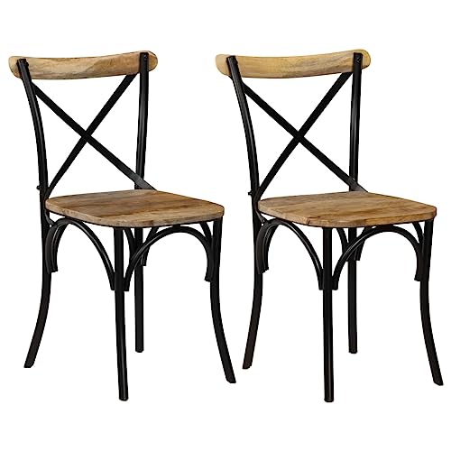 HANJIEFACAI Kreuzstühle 2 STK. Schwarz Massivholz Mango Wohnzimmer Stühle Gartenstühle Esstisch Stühle Stuhl Für Schminktisch für Küche Park Balkon Restaurant HANJIEFACAI Kreuzstühle 2 STK. Schwarz Massivholz Mango Wohnzimmer Stühle Gartenstühle Esstisch Stühle Stuhl Für Schminktisch für Küche Park Balkon Restaurant von HANJIEFACAI