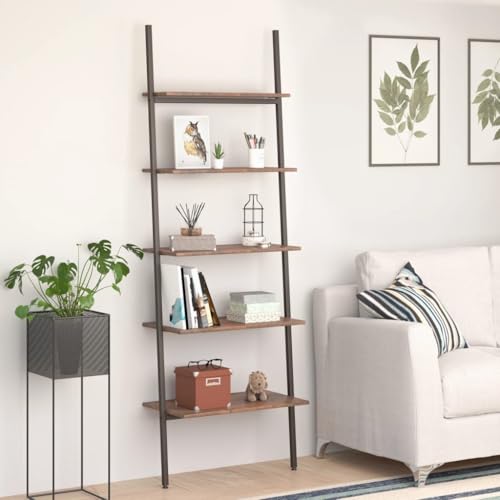 HANJIEFACAI Leiterregal mit 5 Böden Dunkelbraun und Schwarz 64x34x185,5 cm Book Shelves Cabinet Shelf Organizer Display Cabinet für Balkon Wohnzimmer Arbeitszimmer Flur HANJIEFACAI Leiterregal mit 5 Böden Dunkelbraun und Schwarz 64x34x185,5 cm Book Shelves Cabinet Shelf Organizer Display Cabinet für Balkon Wohnzimmer Arbeitszimmer Flur von HANJIEFACAI