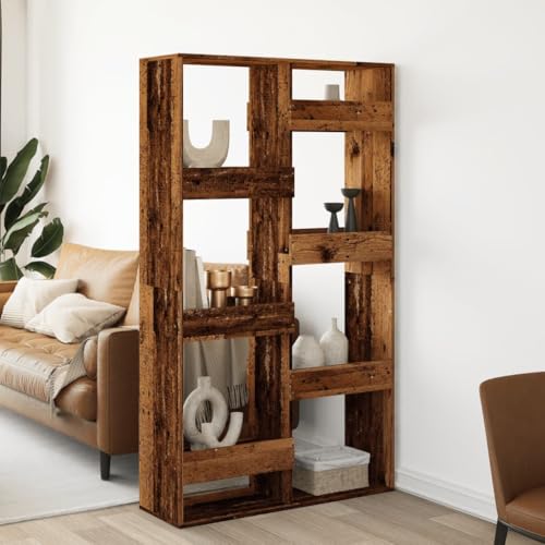 HANJIEFACAI Raumteiler Altholz-Optik 100x33x175 cm Holzwerkstoff Small Bookcase Bookcase Small Bookshelf Shelf Organizer für Balkon Schlafzimmer Arbeitszimmer Flur HANJIEFACAI Raumteiler Altholz-Optik 100x33x175 cm Holzwerkstoff Small Bookcase Bookcase Small Bookshelf Shelf Organizer für Balkon Schlafzimmer Arbeitszimmer Flur von HANJIEFACAI