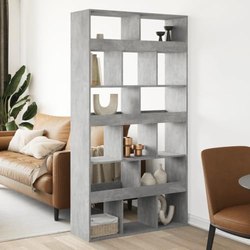 HANJIEFACAI Raumteiler Betongrau 100x33x187,5 cm Holzwerkstoff Book Shelves Cabinet Small Bookshelf Display Cabinet für Wohnzimmer Balkon Arbeitszimmer Flur HANJIEFACAI Raumteiler Betongrau 100x33x187,5 cm Holzwerkstoff Book Shelves Cabinet Small Bookshelf Display Cabinet für Wohnzimmer Balkon Arbeitszimmer Flur von HANJIEFACAI