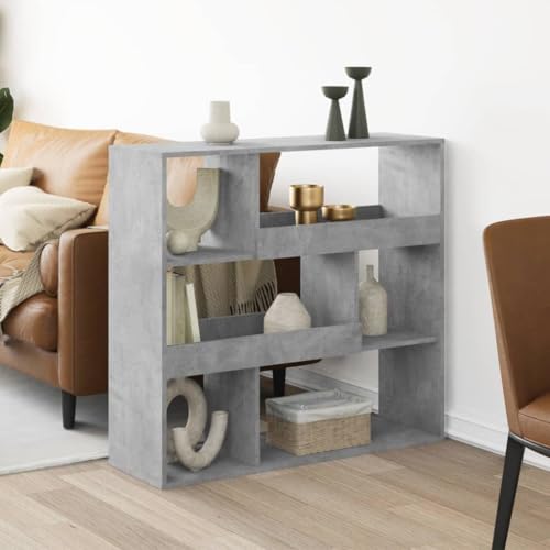 HANJIEFACAI Raumteiler Betongrau 100x33x94,5 cm Holzwerkstoff Small Bookcase Bookcase Cabinet Bookshelves für Wohnzimmer Arbeitszimmer Schlafzimmer Flur von HANJIEFACAI